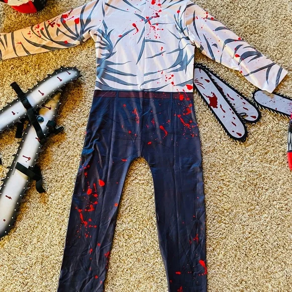 Kids Zombie Chainsaw Outfit with Red and Black Design - Picture 2 of 8